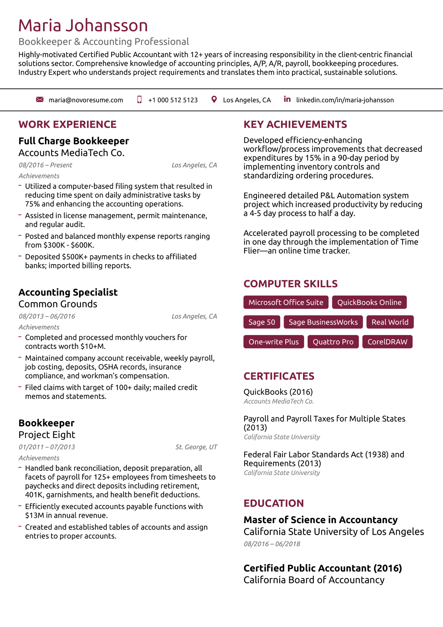 basic ats resume template