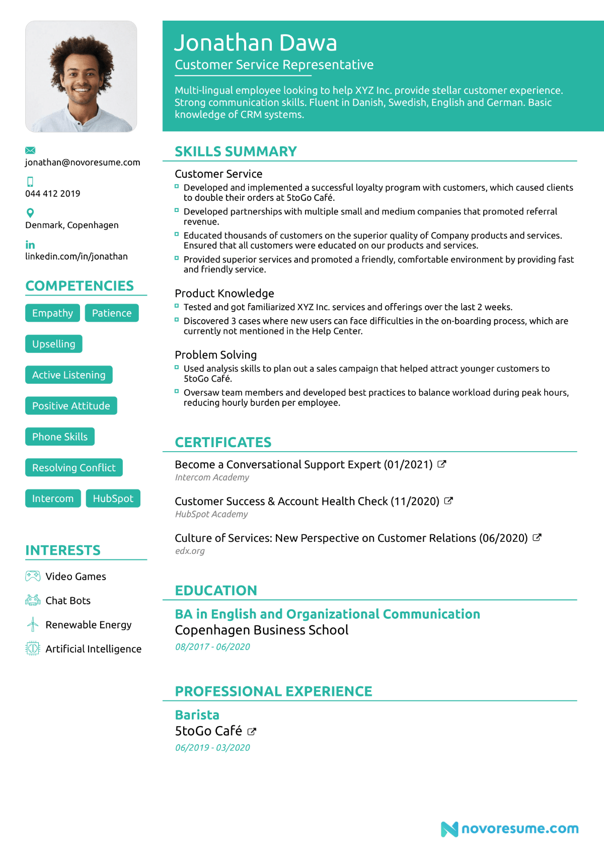 career change cv structure