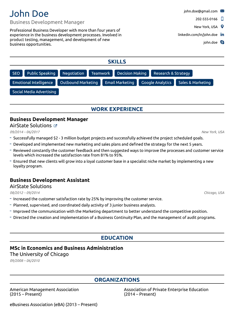 College Resume Template