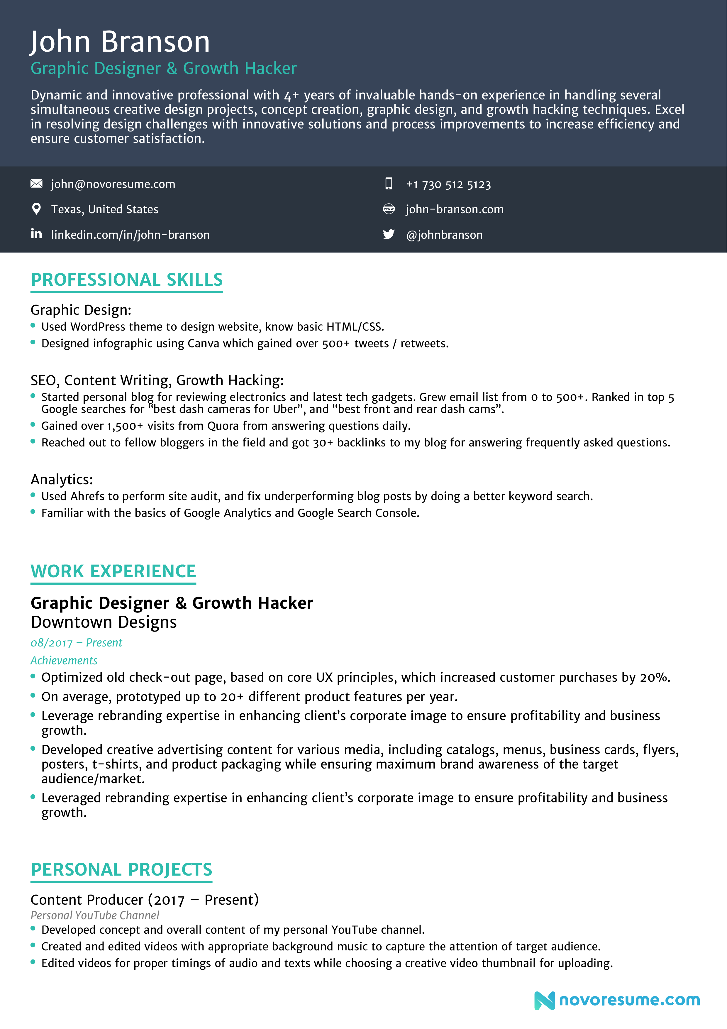 combination resume sample