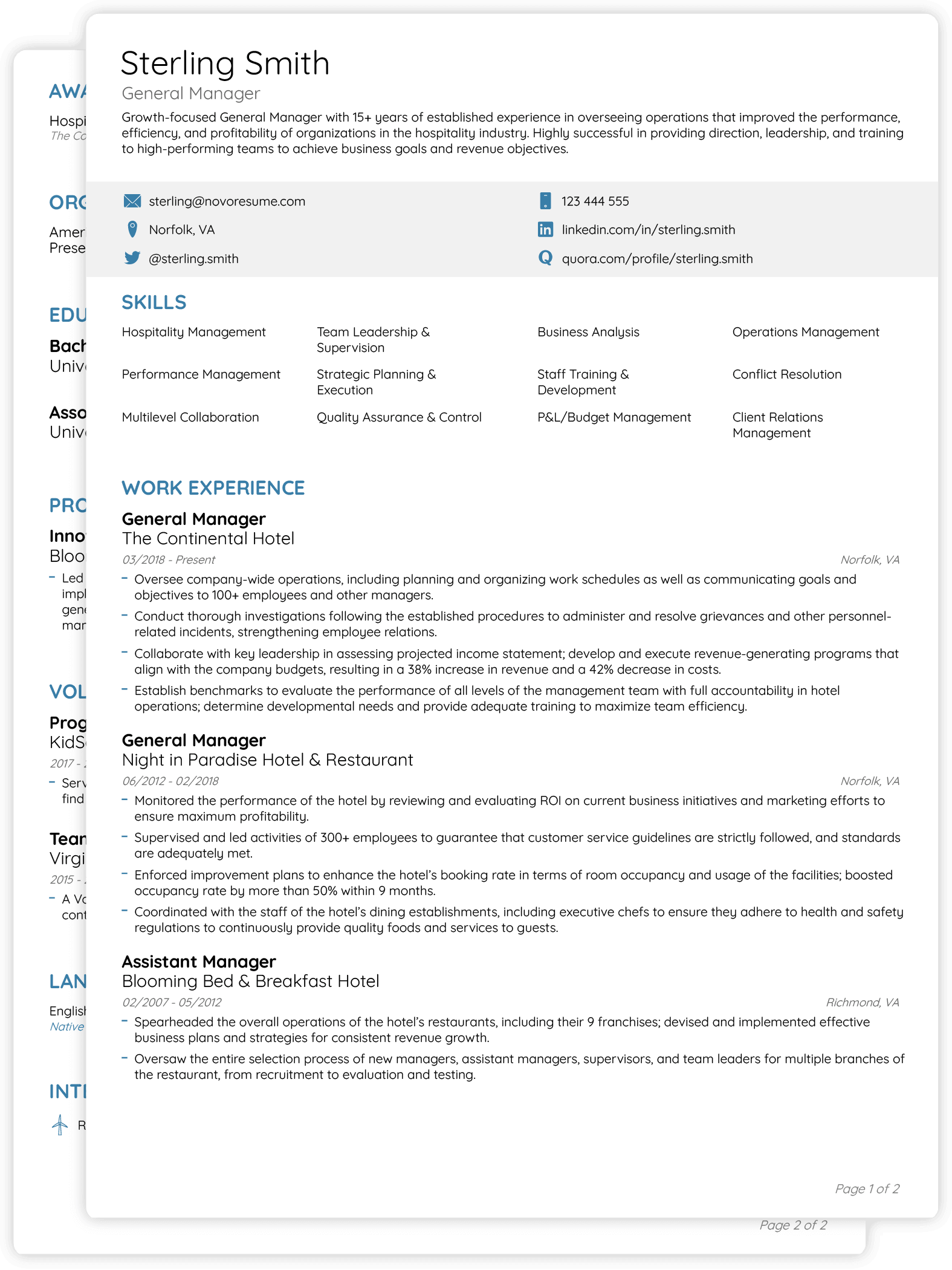 Executive CV Template