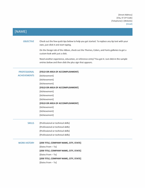 functional word resume simple design