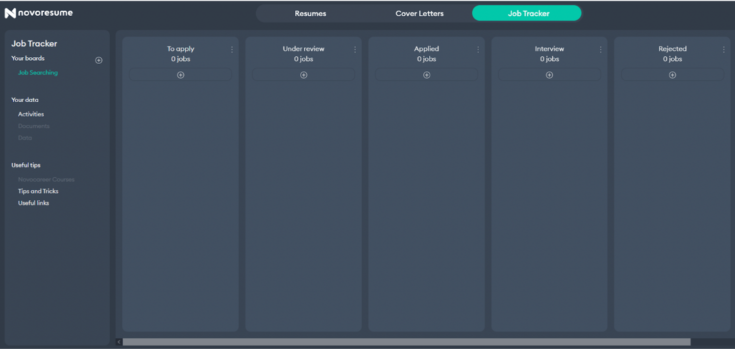 job tracker by novoresume