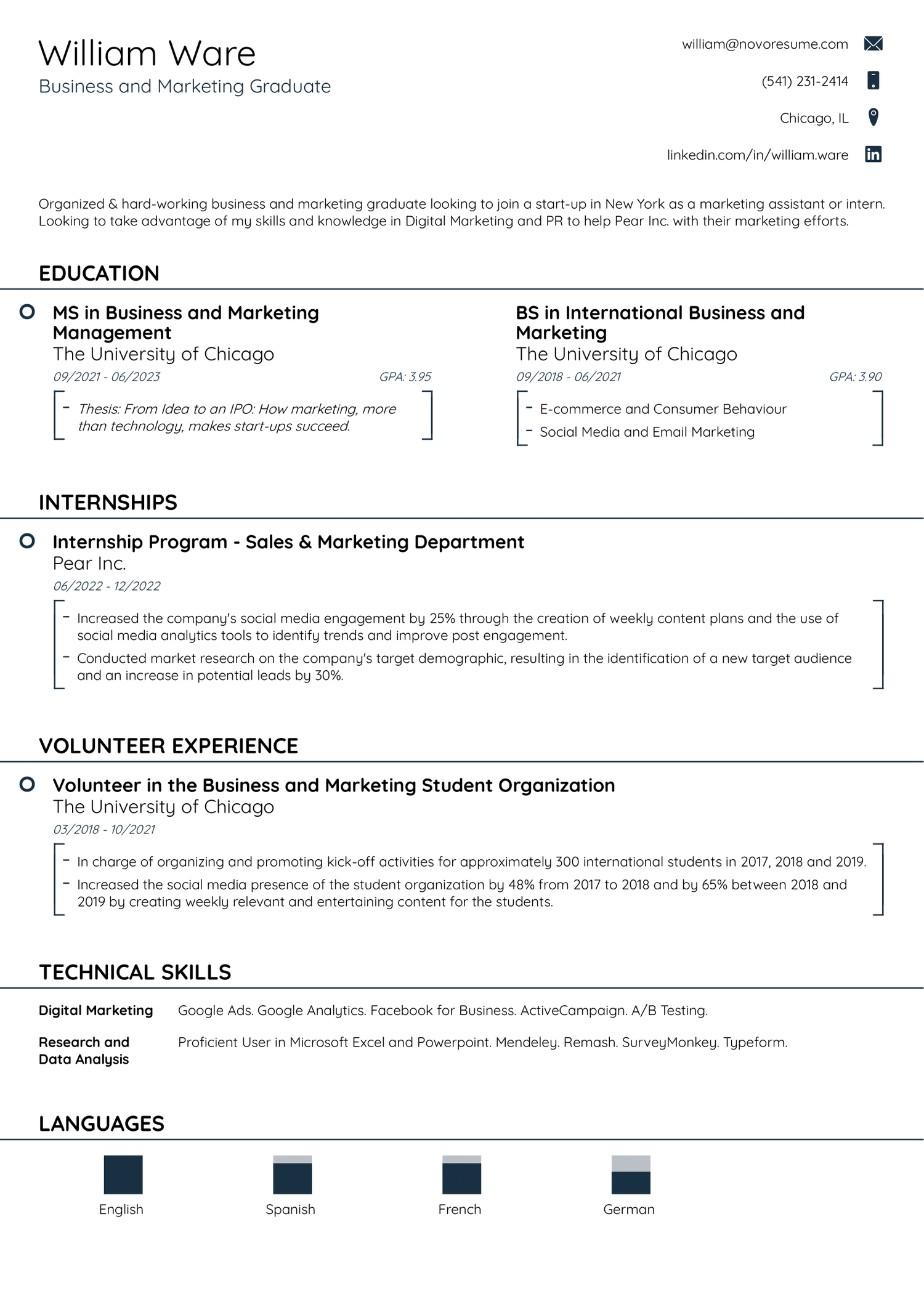 Modern Student Resume Template