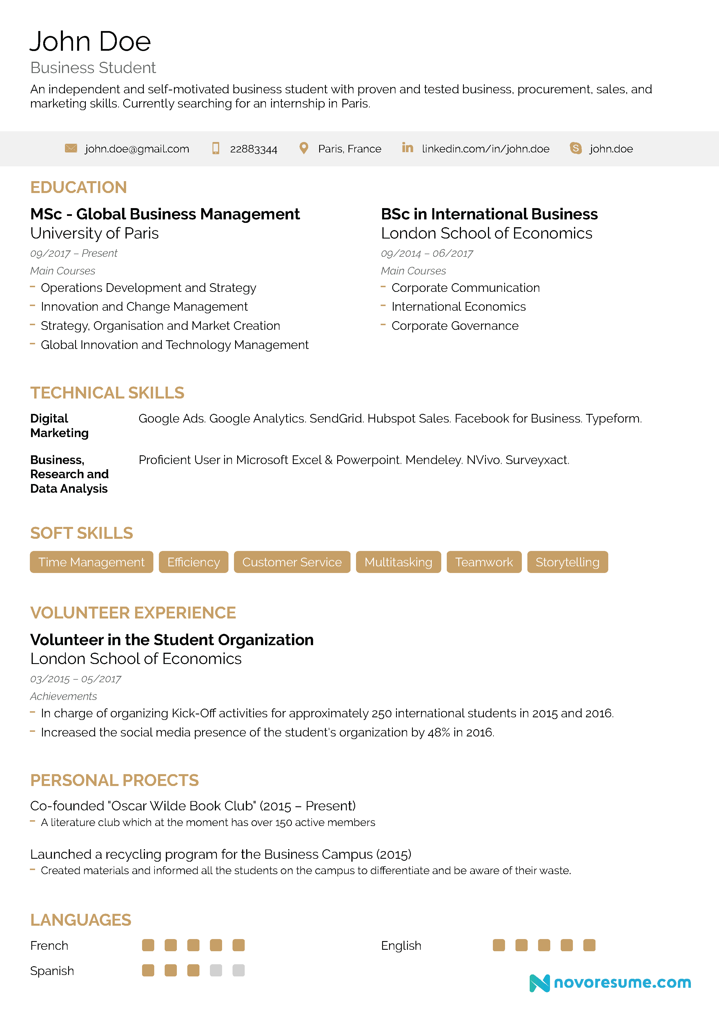 no experience resume sample