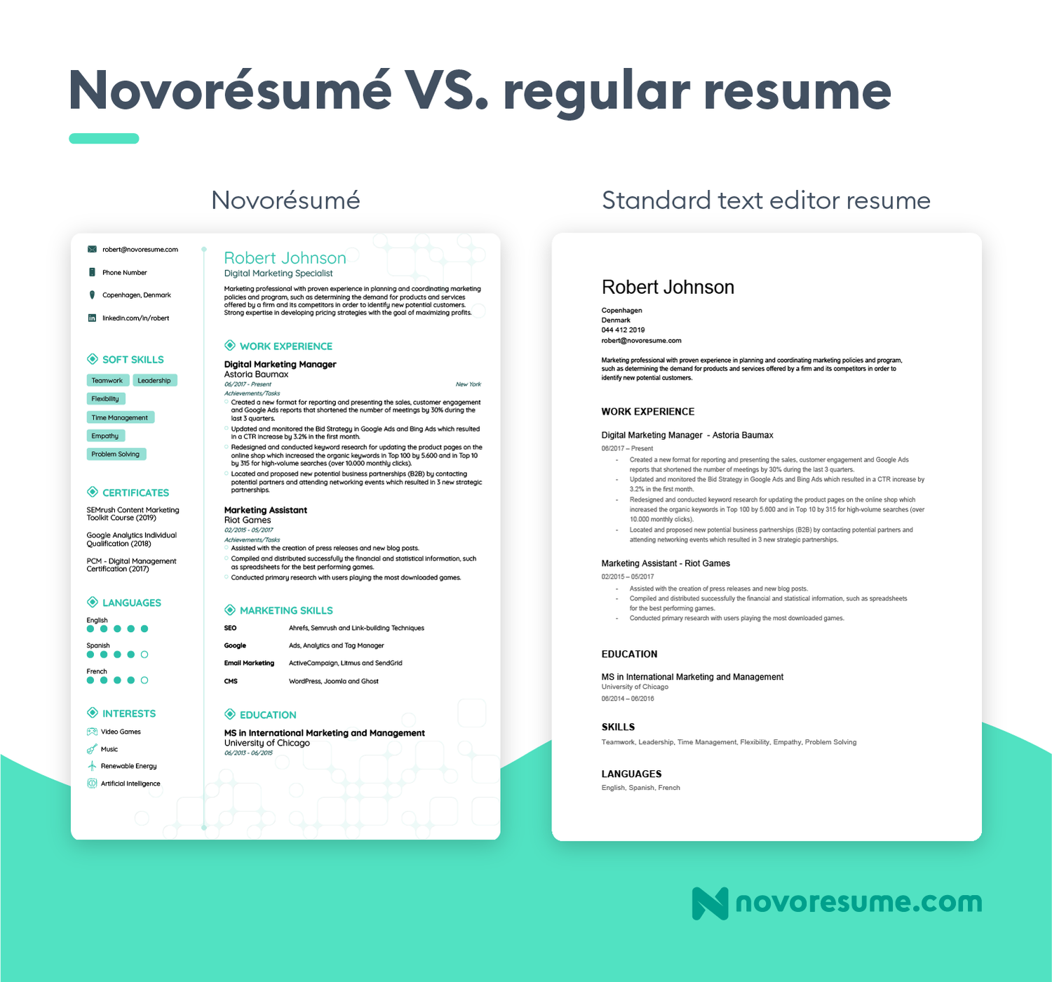 resume comparison old vs novoresume