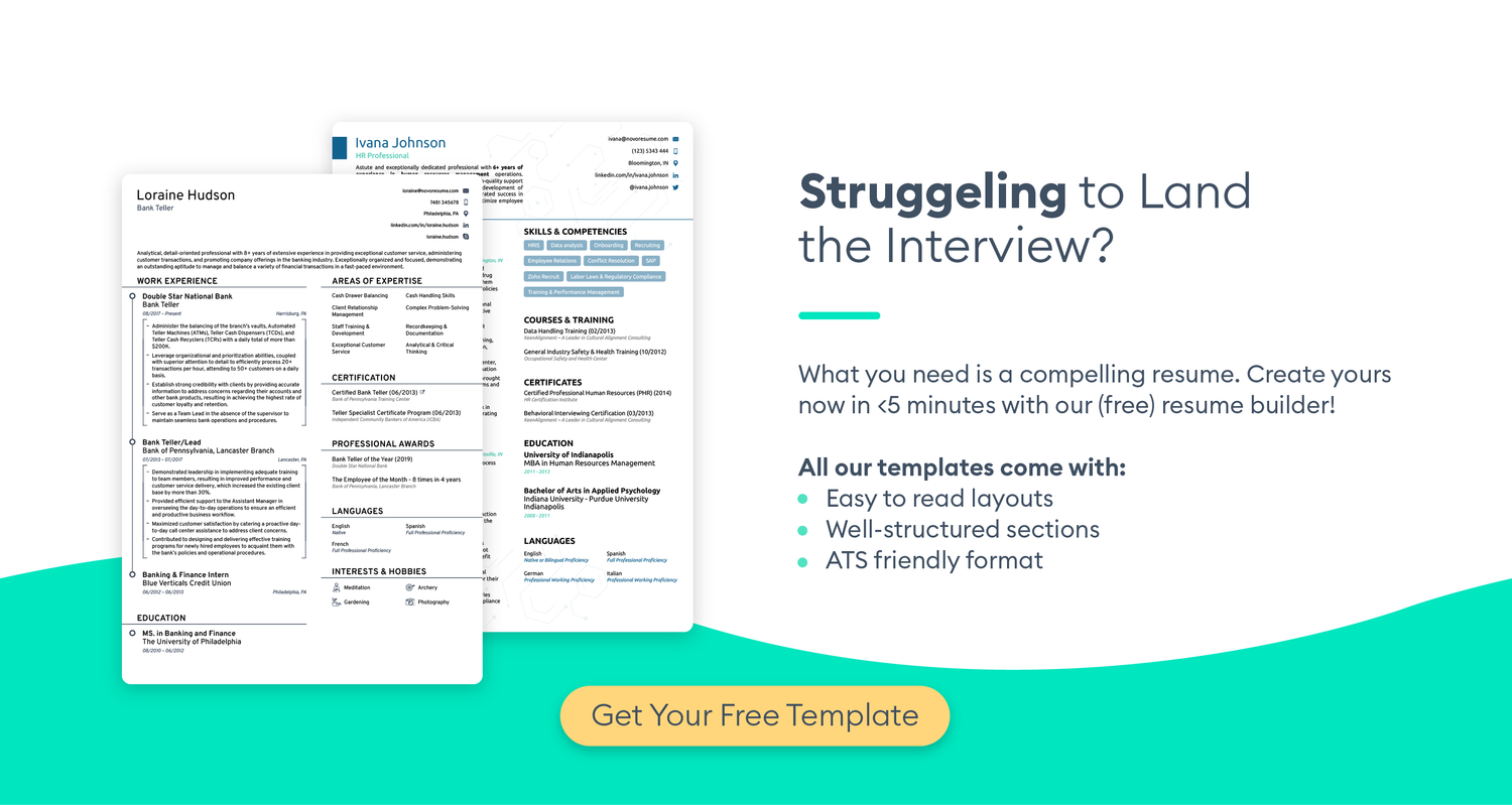 resume templates cta