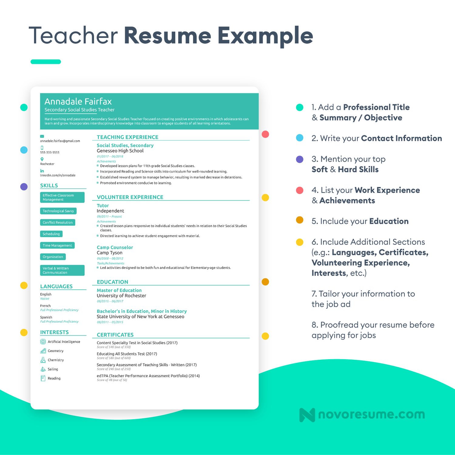 teacher resume example